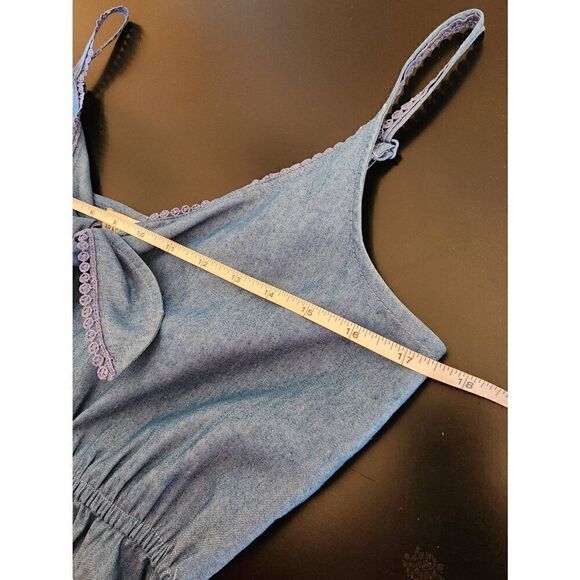 Molly Bracken size small chambray spaghetti strap tie front dress - Picture 5 of 8